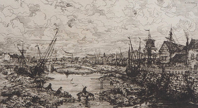 Victor HAMEL : Fécamp, 1872 - Gravure (détail)