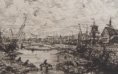 Victor HAMEL : Fécamp, 1872 - Gravure (détail)