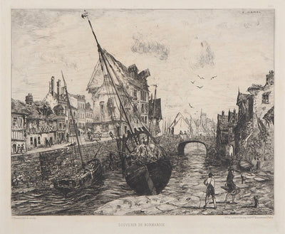 Victor HAMEL : Souvenir de Normandie, 1872 - Gravure