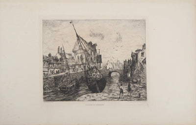 Victor HAMEL : Souvenir de Normandie, 1872 - Gravure (détail)