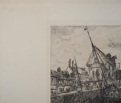 Victor HAMEL : Souvenir de Normandie, 1872 - Gravure (détail)