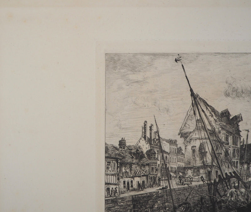 Victor HAMEL : Souvenir de Normandie, 1872 - Gravure (détail)