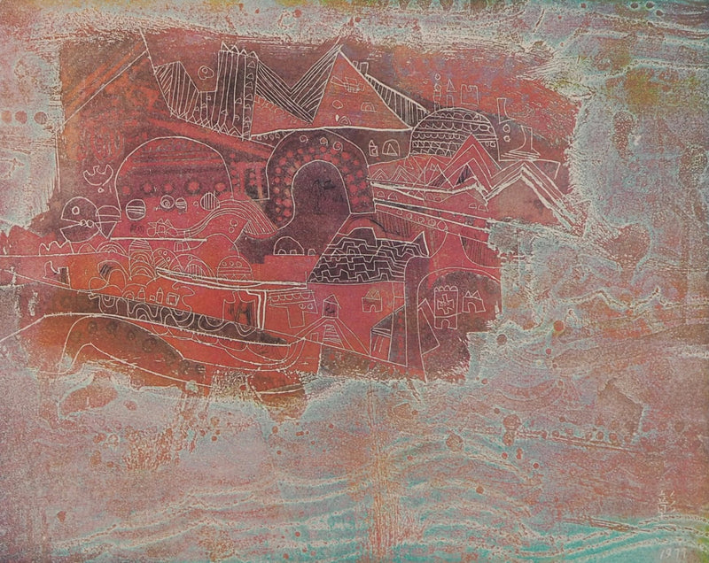 Shoichi HASEGAWA : Maison laqué, 1977 - Gravure (détail)