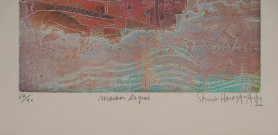 Shoichi HASEGAWA : Maison laqué, 1977 - Gravure (détail)