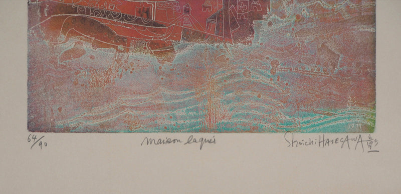 Shoichi HASEGAWA : Maison laqué, 1977 - Gravure (détail)