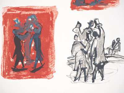 Jean HELION : Chapeaux Haut de Forme - Lithographie (détail)