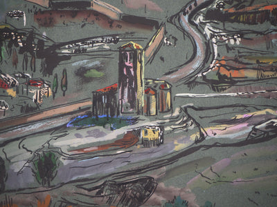 Michel HENRY : Espagne : Vue sur Ségovie, 1953 - Aquarelle (détail)