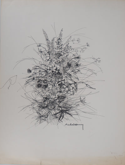 Michel HENRY : Le bouquet  - Dessin (détail)