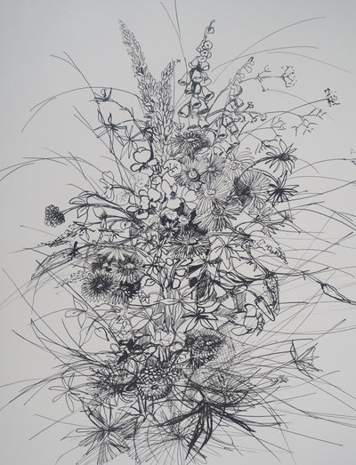 Michel HENRY : Le bouquet  - Dessin (détail)
