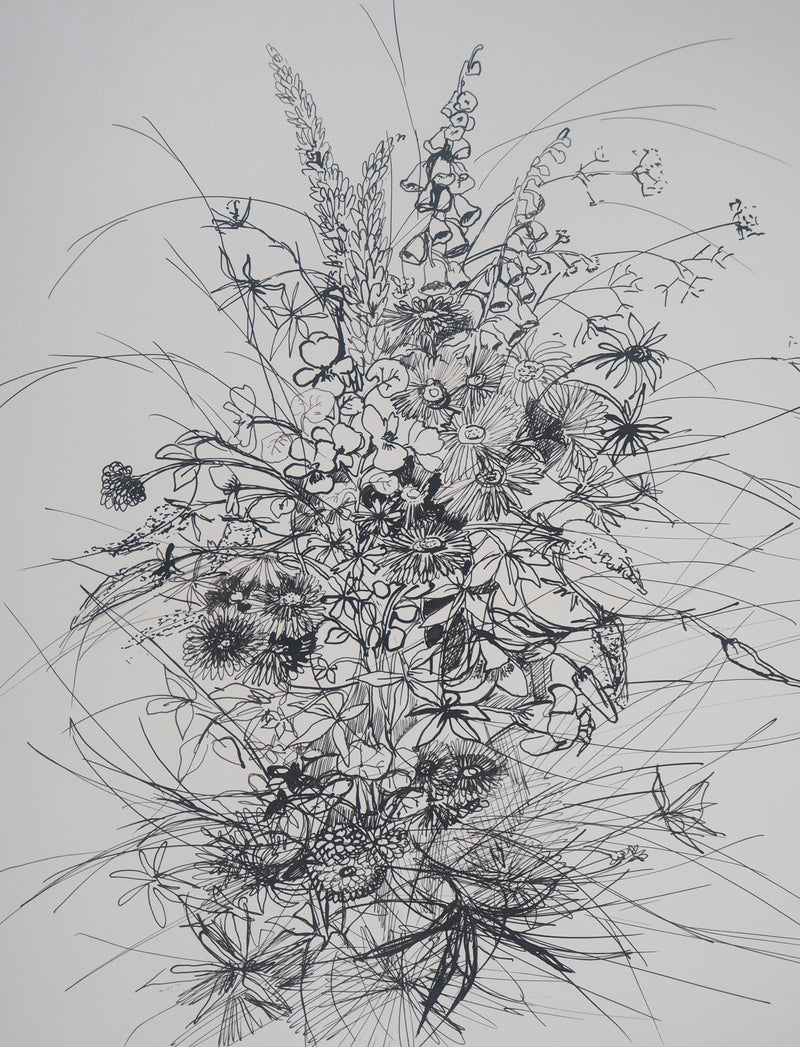 Michel HENRY : Le bouquet  - Dessin (détail)