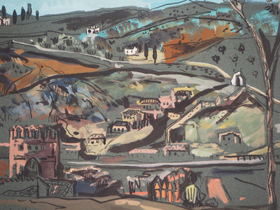 Michel HENRY : Espagne : Vu sur Tolède, 1953 - Dessin (détail)
