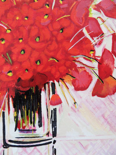 Michel HENRY : Bouquet de coquelicots - Sérigraphie (détail)