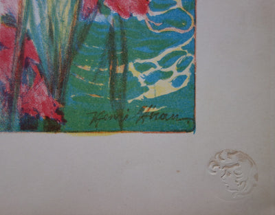 Henri HERAN : Fleur de mai - Lithographie (détail)