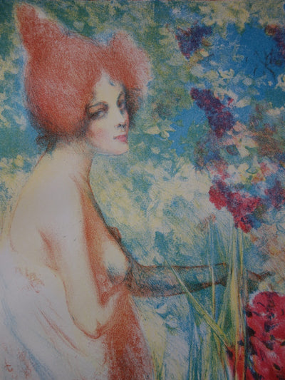 Henri HERAN : Fleur de mai - Lithographie (détail)