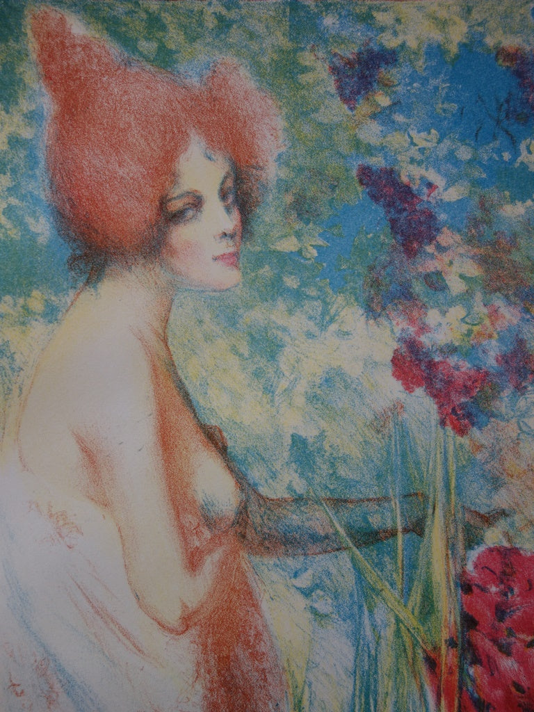 Henri HERAN : Fleur de mai - Lithographie (détail)