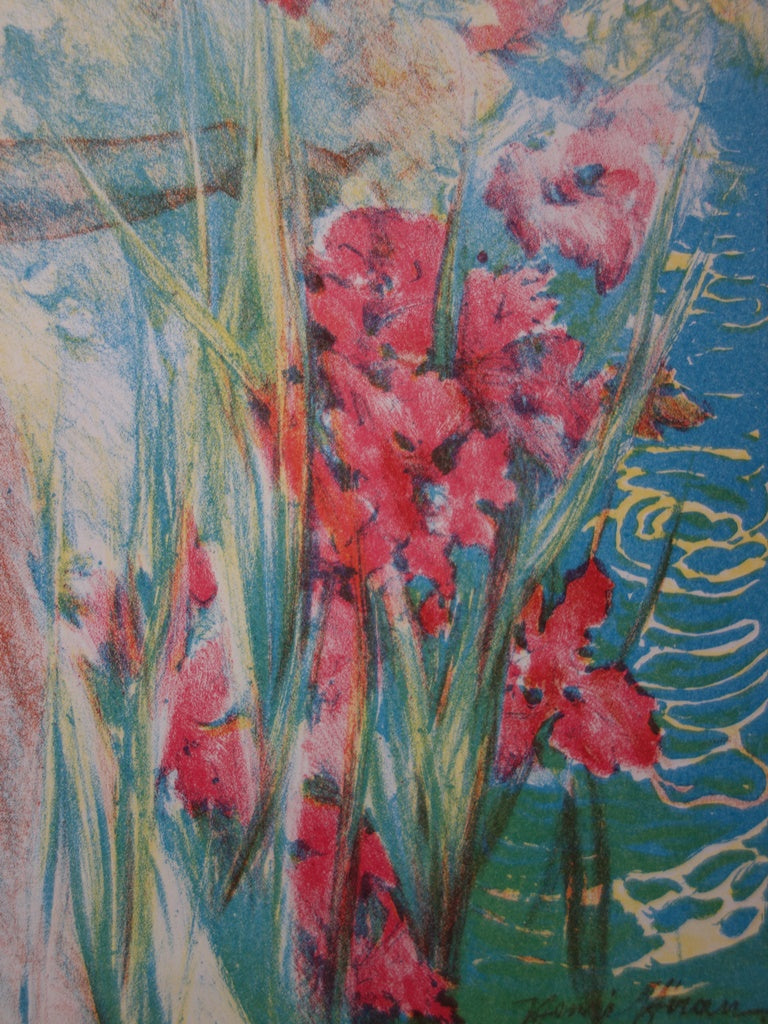Henri HERAN : Fleur de mai - Lithographie (détail)