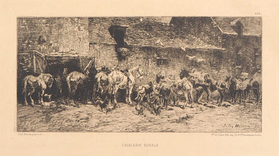 Jules HEREAU : Cavalier rurale, 1875 - Gravure