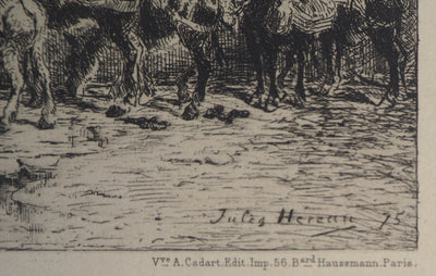 Jules HEREAU : Cavalier rurale, 1875 - Gravure (détail)
