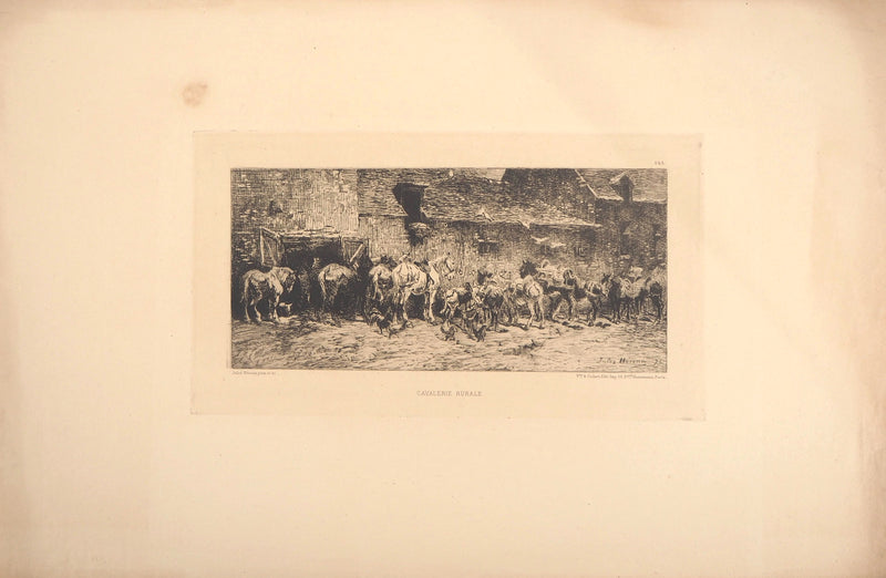 Jules HEREAU : Cavalier rurale, 1875 - Gravure (détail)