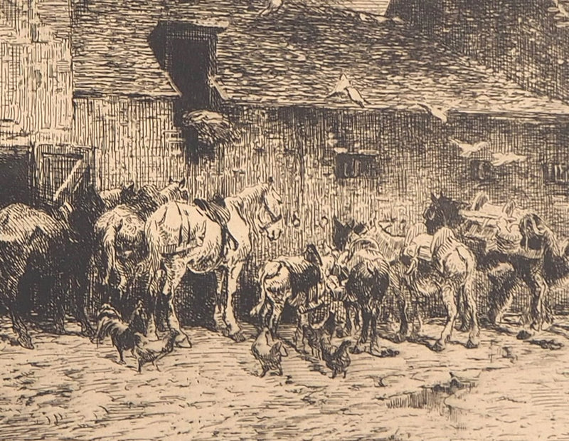 Jules HEREAU : Cavalier rurale, 1875 - Gravure (détail)