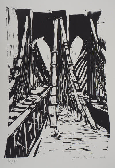 Jeroen HERMKENS : Pont de Brooklyn - Lithographie