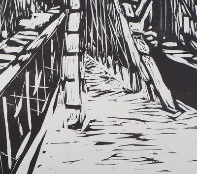 Jeroen HERMKENS : Pont de Brooklyn - Lithographie (détail)