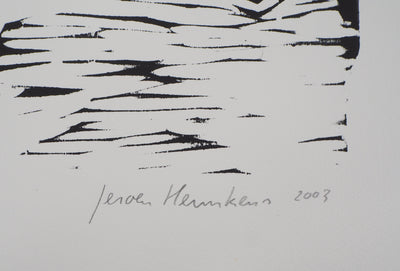Jeroen HERMKENS : Pont de Brooklyn - Lithographie (détail)