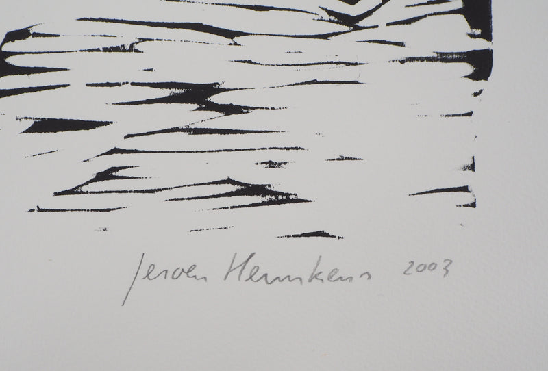 Jeroen HERMKENS : Pont de Brooklyn - Lithographie (détail)