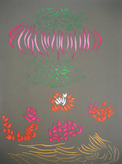 Jacques HEROLD : Composition végétale surréaliste, 1975 - Gravure (détail)