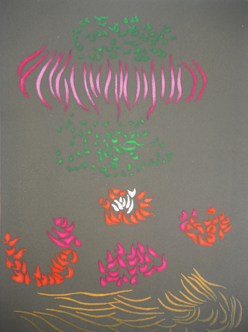 Jacques HEROLD : Composition végétale surréaliste, 1975 - Gravure (détail)