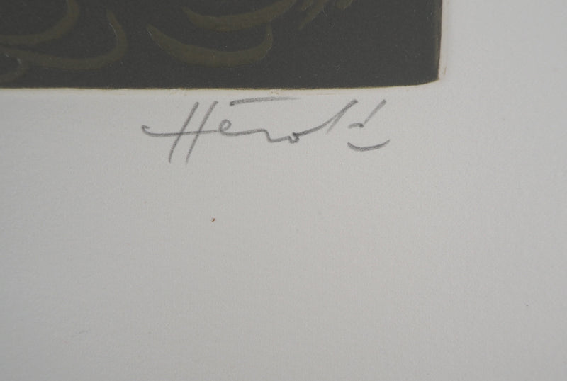 Jacques HEROLD : Composition végétale surréaliste, 1975 - Gravure (détail)