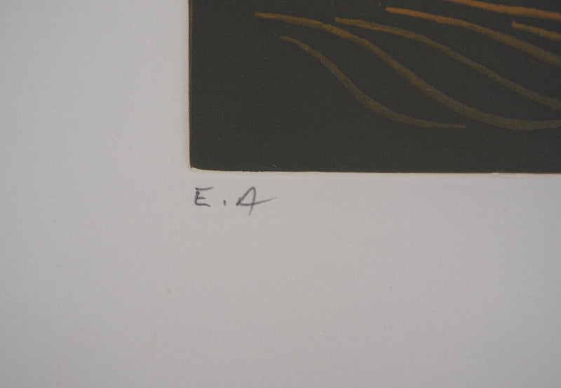 Jacques HEROLD : Composition végétale surréaliste, 1975 - Gravure (détail)