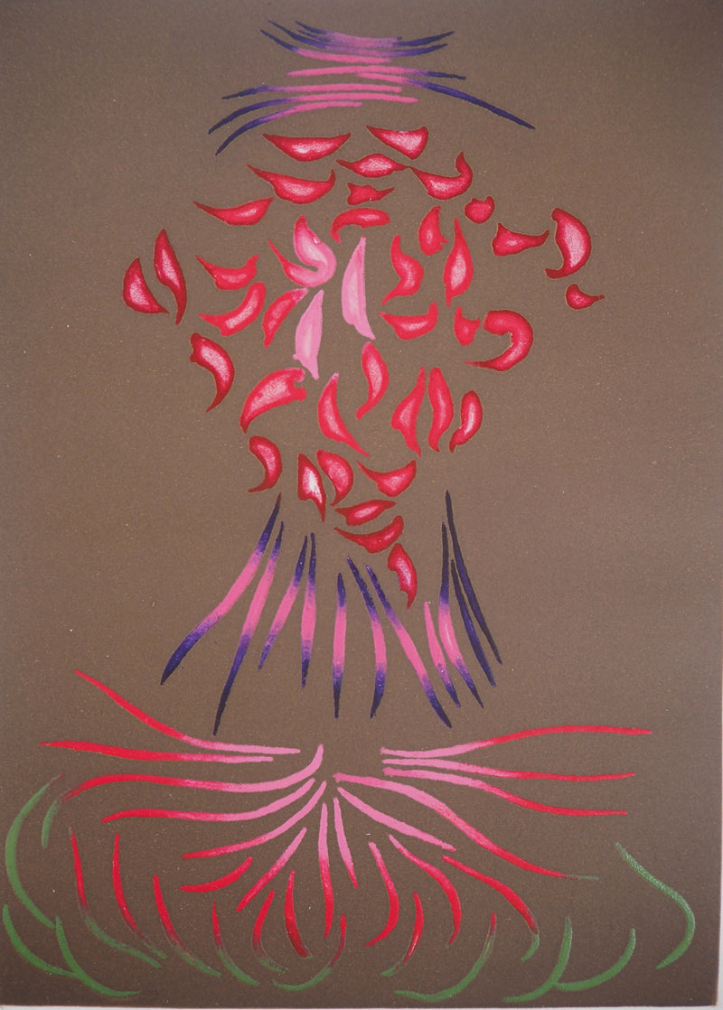Jacques HEROLD : Fleur de célosie abstraite, 1975 - Gravure (détail)