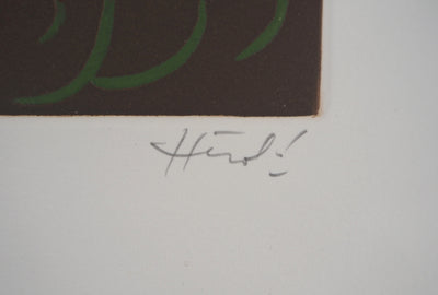 Jacques HEROLD : Fleur de célosie abstraite, 1975 - Gravure (détail)