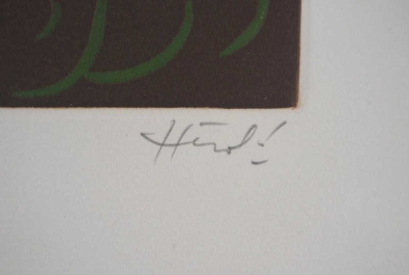 Jacques HEROLD : Fleur de célosie abstraite, 1975 - Gravure (détail)