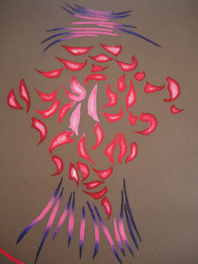 Jacques HEROLD : Fleur de célosie abstraite, 1975 - Gravure (détail)