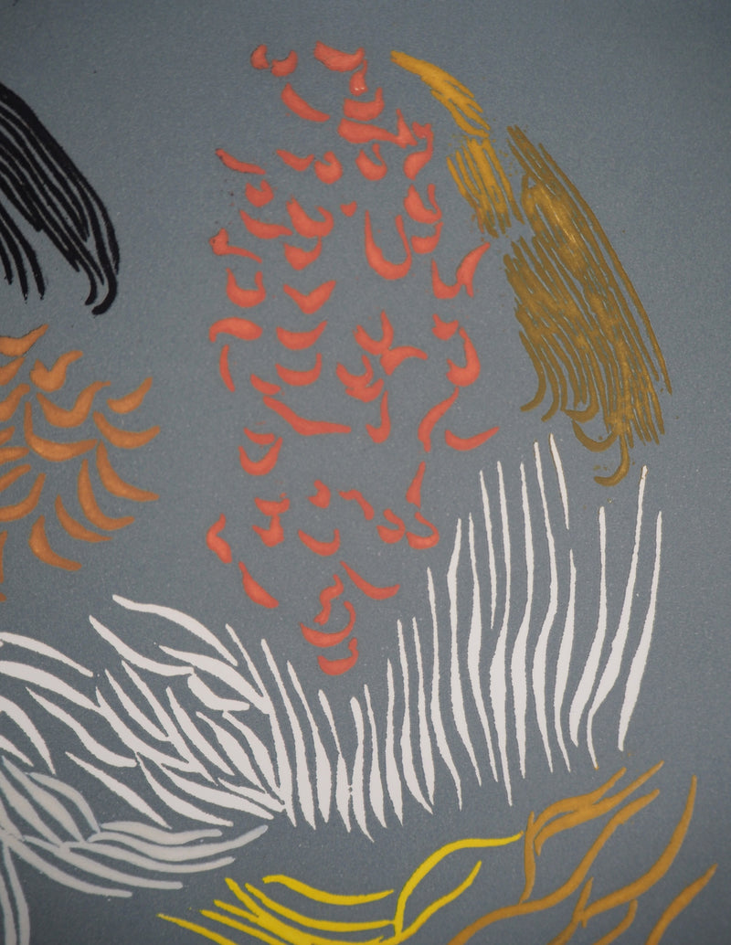 Jacques HEROLD : La transcendance du paon, 1975 - Gravure (détail)