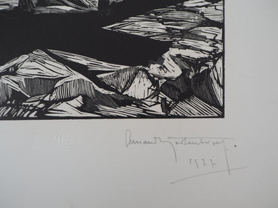 Fernand HERTENBERGER : Eternel Calvaire, 1927 - Gravure sur bois (détail)