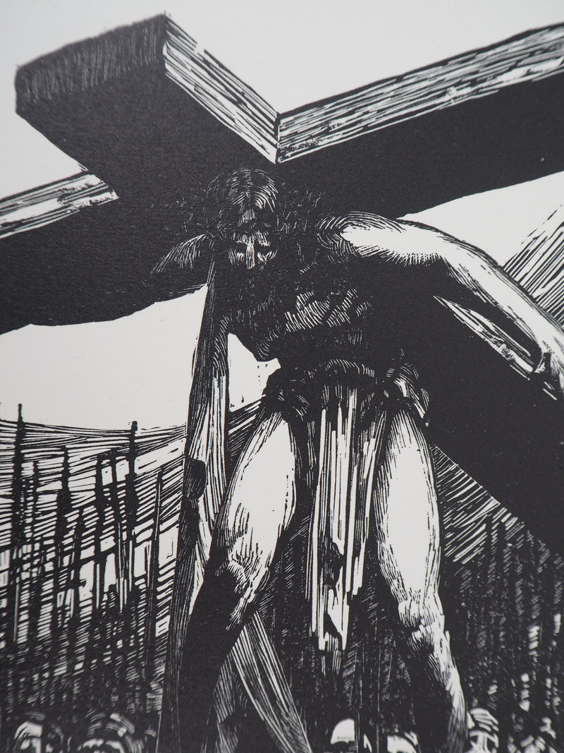 Fernand HERTENBERGER : Eternel Calvaire, 1927 - Gravure sur bois (détail)