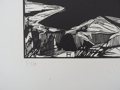 Fernand HERTENBERGER : Eternel Calvaire, 1927 - Gravure sur bois (détail)