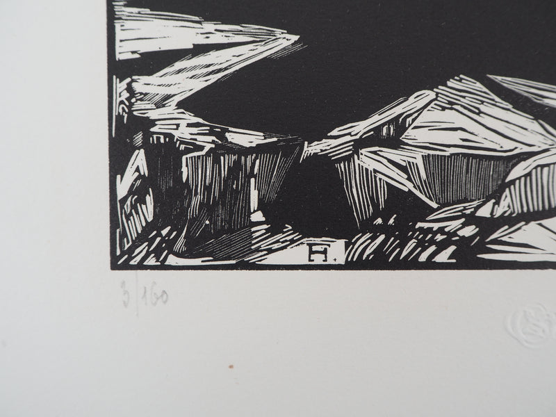 Fernand HERTENBERGER : Eternel Calvaire, 1927 - Gravure sur bois (détail)