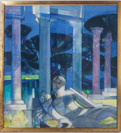 Camille HILAIRE : Déesse en repos, c. 1975 - Aquarelle
