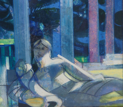Camille HILAIRE : Déesse en repos, c. 1975 - Aquarelle (détail)