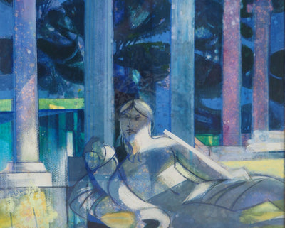 Camille HILAIRE : Déesse en repos, c. 1975 - Aquarelle (détail)