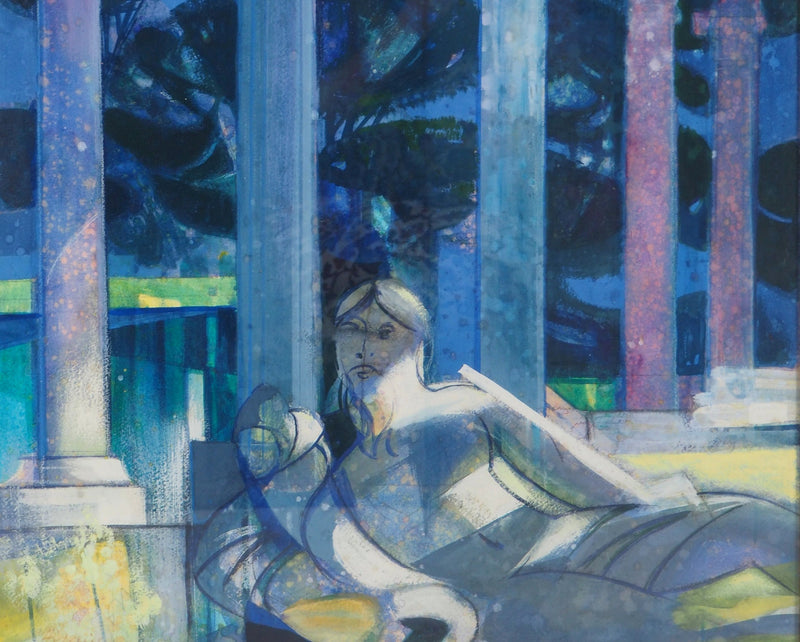 Camille HILAIRE : Déesse en repos, c. 1975 - Aquarelle (détail)