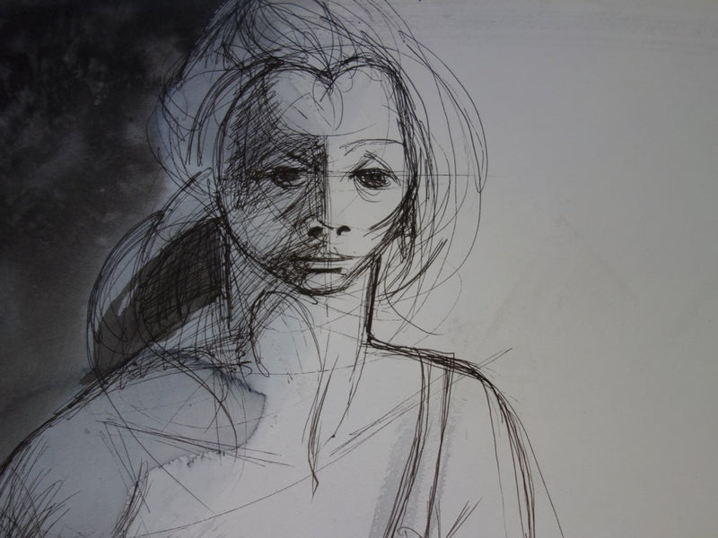 Camille HILAIRE : Modèle assis - Aquarelle (détail)