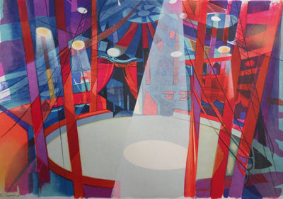 Camille HILAIRE : Le chapiteau, Lithographie originale (vue générale) - Crédit photo : Galerie Art.Paris