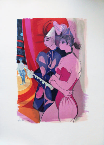 Camille HILAIRE : Au cirque, Lithographie originale (vue générale) - Crédit photo : Galerie Art.Paris