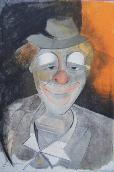Camille HILAIRE : Le clown souriant, Lithographie originale (vue générale) - Crédit photo : Galerie Art.Paris