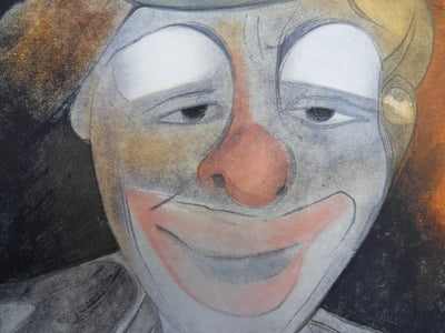 Camille HILAIRE : Le clown souriant, Lithographie originale (photo de détail 3) - Crédit photo : Galerie Art.Paris